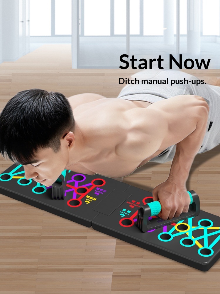 Push Up Board Foldable Multi Function - プッシュアップ用トレーニングボードスタンド。折りたたみ不可。胸筋、腹筋を鍛える多機能ホームワークアウト用フィットネス器具。