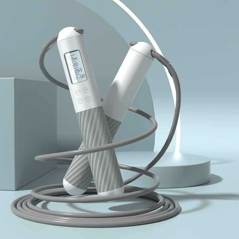 Smart Jump Rope Digital Counter - オリジナルロゴ入り、プロ仕様のスマート縄跳び。速度計測機能付きデジタル縄跳び。長さ調節可能なコードレス縄跳び。
