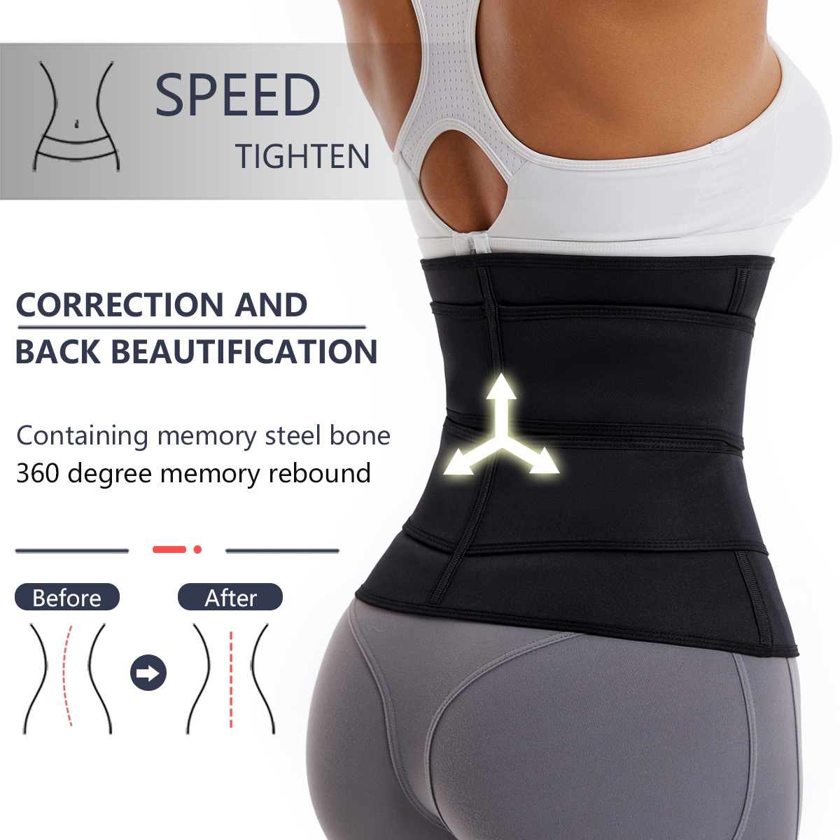 女性用ウエストトレーナーベルト ダブルストラップ ジッパー  - Sweat Waist Trainer Belt Neoprene のレビューと価格