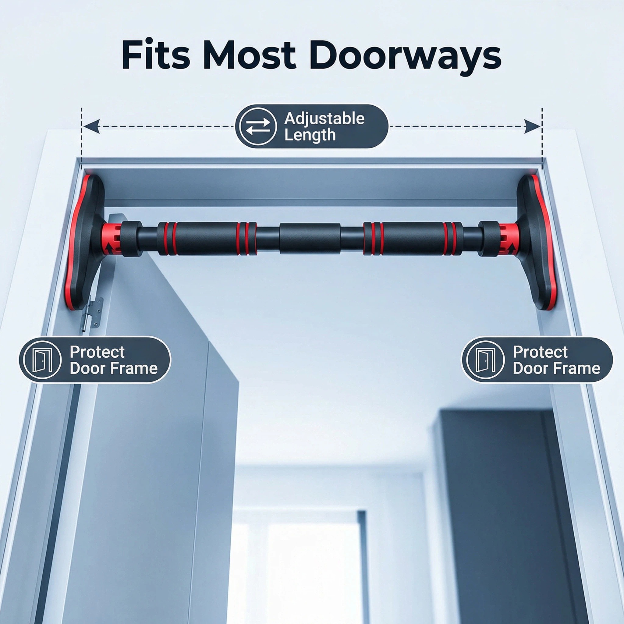 多機能ドア懸垂バー フィットネス用水平バー 高さ調節可能 ネ - Door Pull Up Bar No Screw のレビューと価格