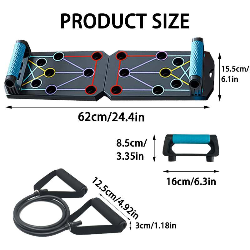 ポータブル多機能プッシュアップボードセット ハンドル付き 折 - Push Up Board Foldable Multi Function のレビューと価格